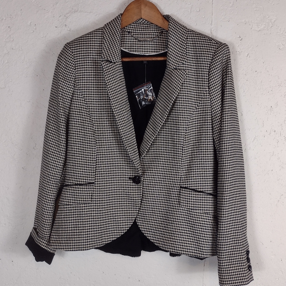 White House Black Market Hounds Tooth Blazer Sz 10p